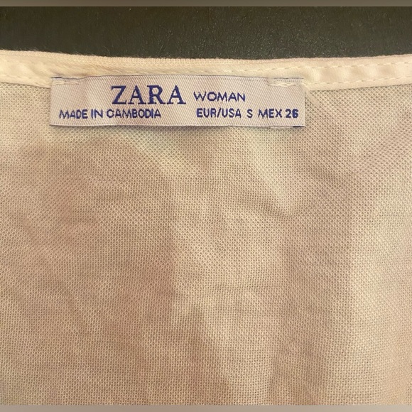 Zara Woman’s Crop Front Tie Blouse Size Small - Picture 7 of 8